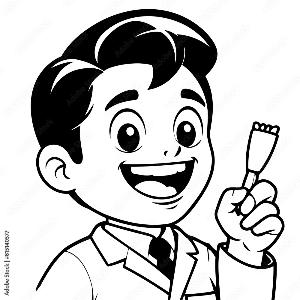 Simple vector illustration of Dentist outline for colouring page Simple vector illustration of Dentist outline for colouring page