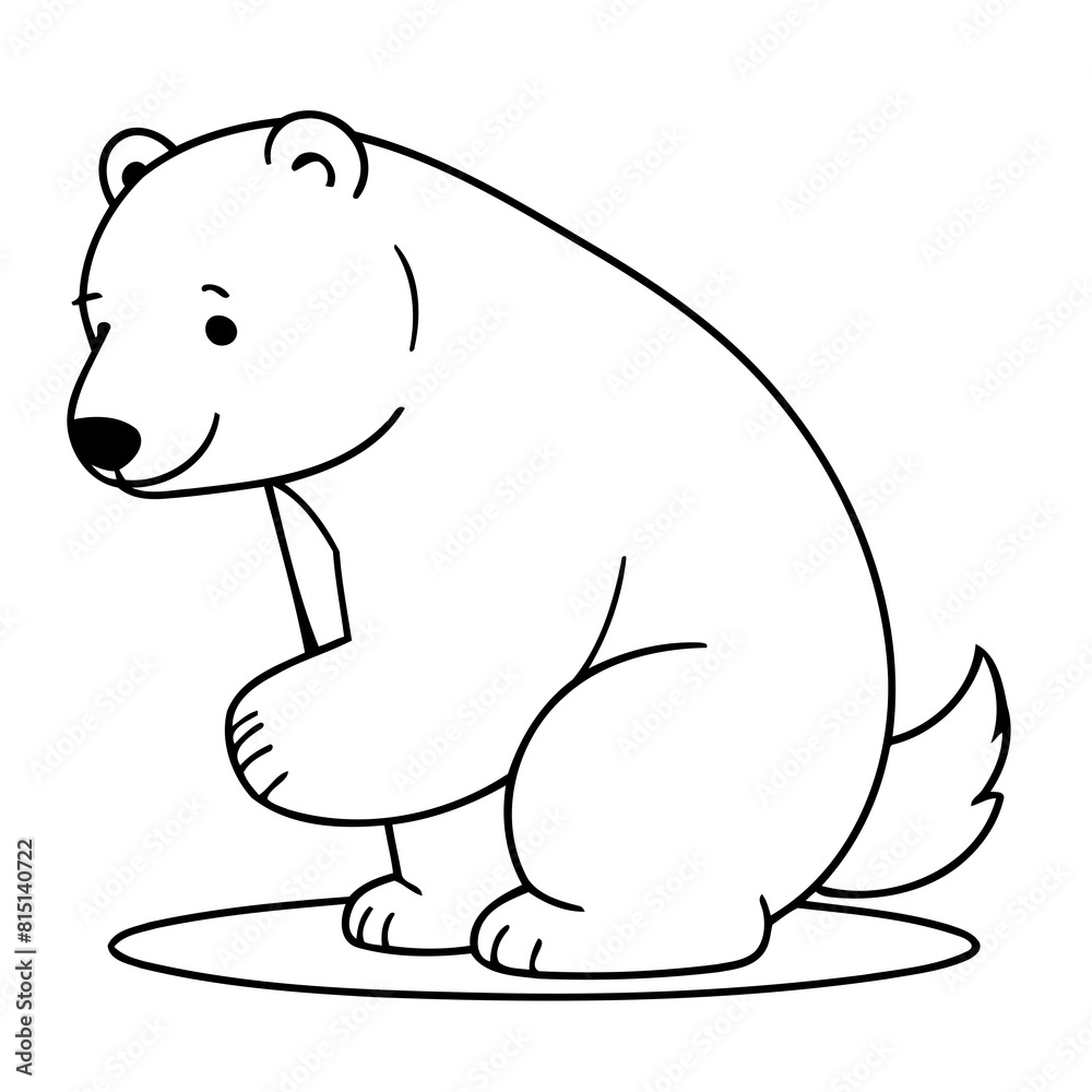 Simple vector illustration of Polarbear drawing for children page Simple vector illustration of Polarbear drawing for children page