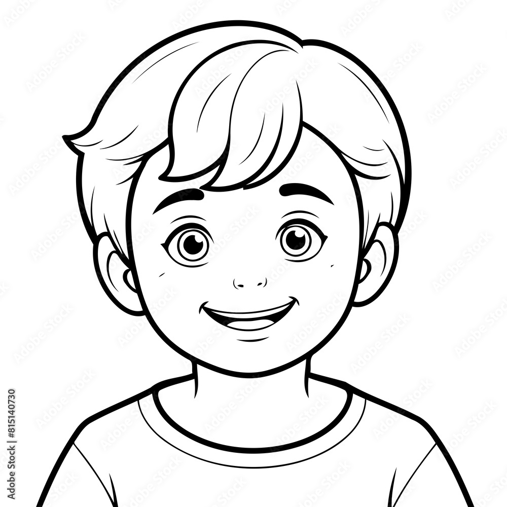 Cute vector illustration Boy for children colouring activity