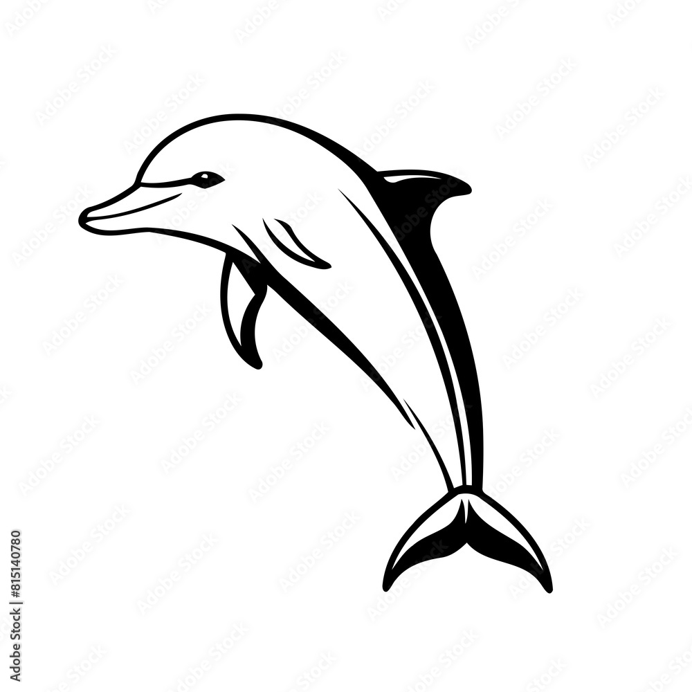 Vector illustration of a cute Dolphin doodle colouring activity for kids Vector illustration of a cute Dolphin doodle colouring activity for kids