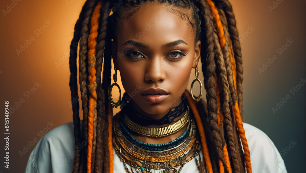 Portrait of a confident African American girl with dreadlocks Portrait of a confident African American girl with dreadlocks