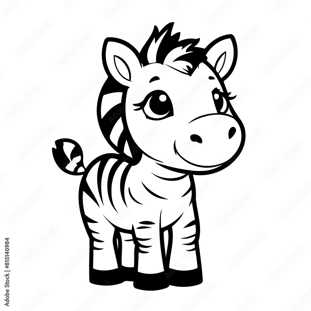 Cute vector illustration Zebra doodle for kids colouring page Cute vector illustration Zebra doodle for kids colouring page