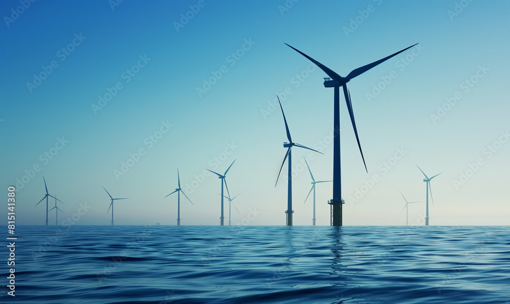 A wind farm in the open sea is a technologically advanced solution in the field of renewable energy sources. A wind farm in the open sea is a technologically advanced solution in the field of renewable energy sources.