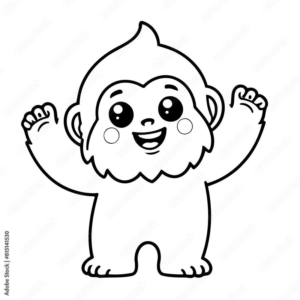 Simple vector illustration of Yeti drawing for toddlers book Simple vector illustration of Yeti drawing for toddlers book