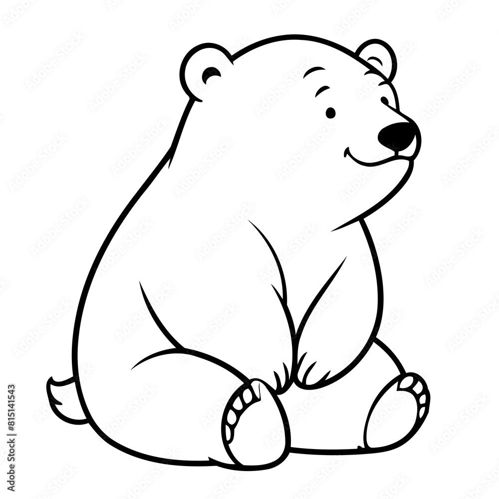 Cute vector illustration Polarbear hand drawn for kids coloring page Cute vector illustration Polarbear hand drawn for kids coloring page