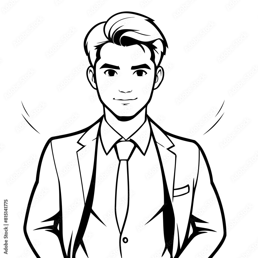 Cute vector illustration Man for kids colouring page Cute vector illustration Man for kids colouring page