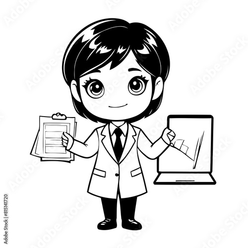 Cute vector illustration EstateAgent drawing for toddlers book