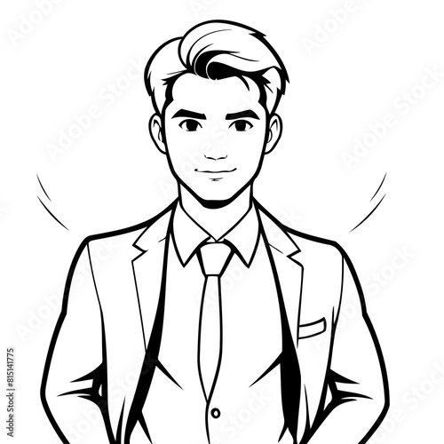 Cute vector illustration Man for kids colouring page