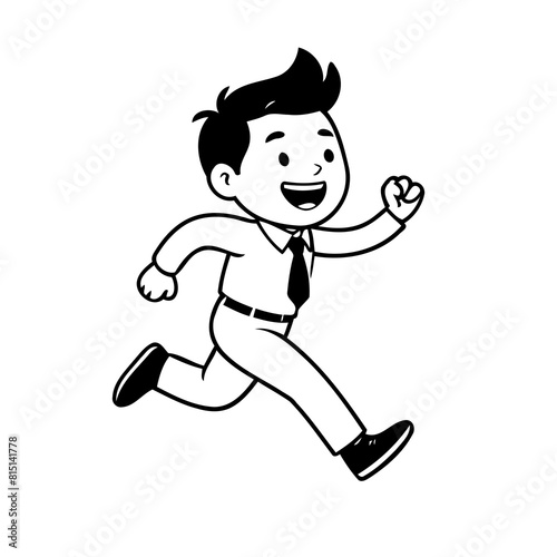 Simple vector illustration of Business hand drawn for toddlers
