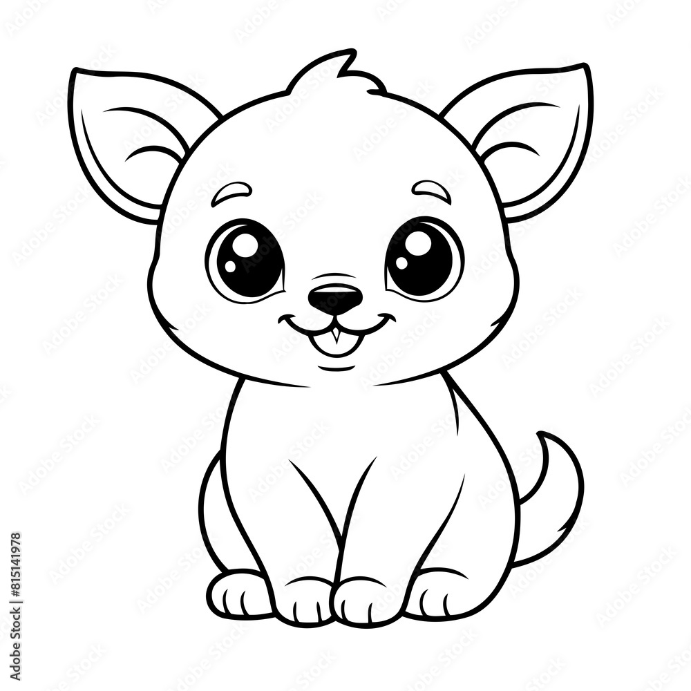 Cute vector illustration Animal hand drawn for kids coloring page Cute vector illustration Animal hand drawn for kids coloring page