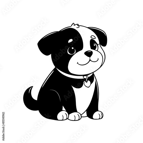 Cute vector illustration Dog for kids coloring activity page