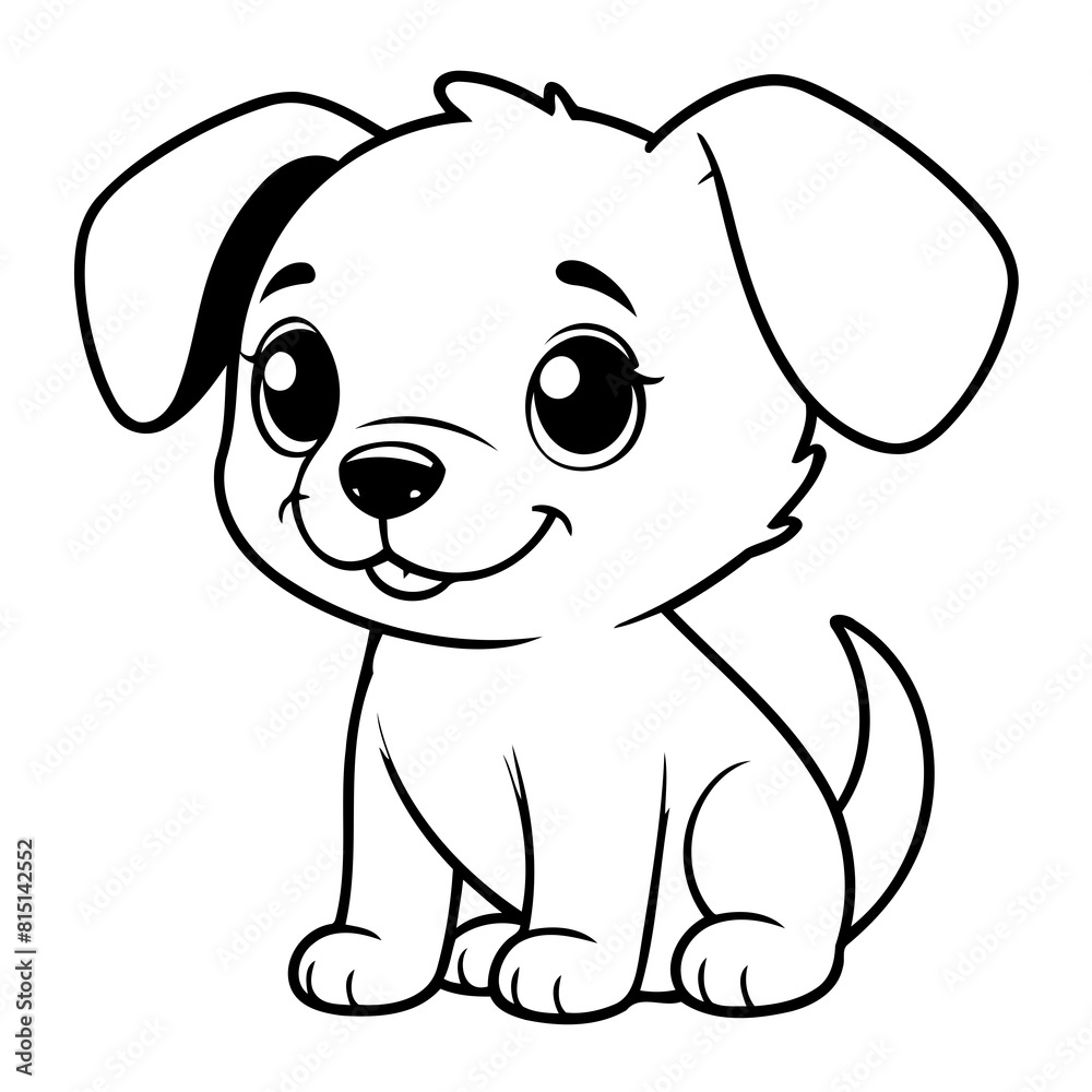 Simple vector illustration of Puppy drawing for toddlers coloring activity Simple vector illustration of Puppy drawing for toddlers coloring activity