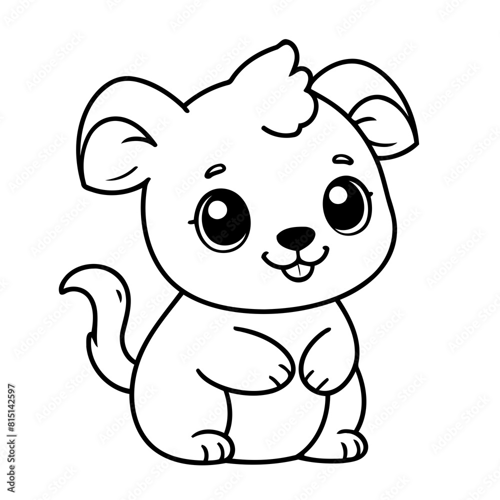 Simple vector illustration of Capybera hand drawn for kids page Simple vector illustration of Capybera hand drawn for kids page
