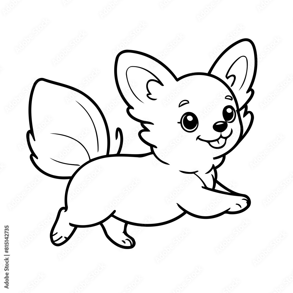 Vector illustration of a cute Papillon doodle for kids colouring page Vector illustration of a cute Papillon doodle for kids colouring page