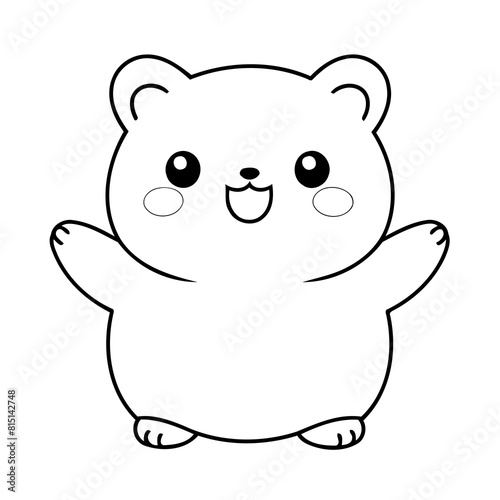 Cute vector illustration Kawaii doodle for kids colouring page