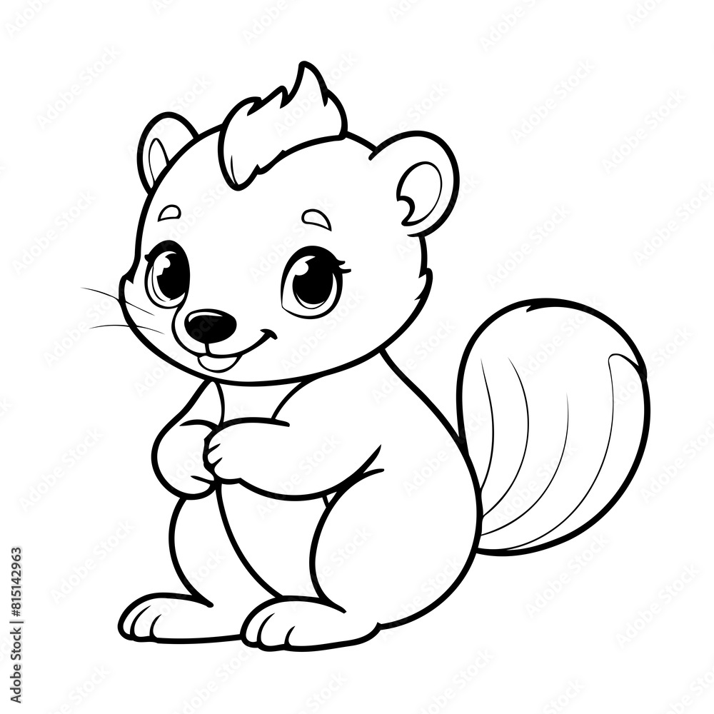 Fototapeta premium Cute vector illustration Skunk for kids colouring page