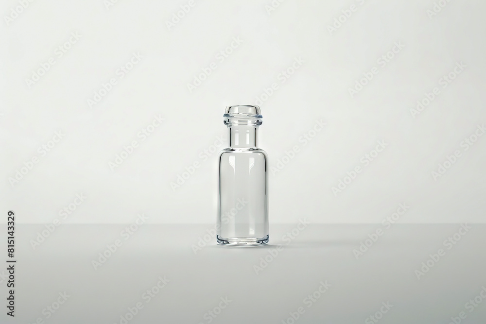 A clear glass bottle with a white background. A clear glass bottle with a white background.