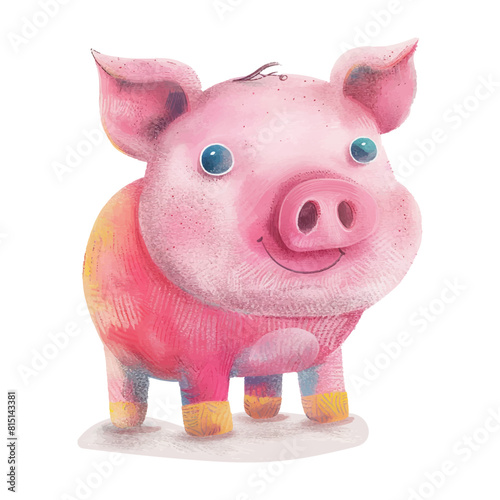 piggy bank white background watercolor (2)
