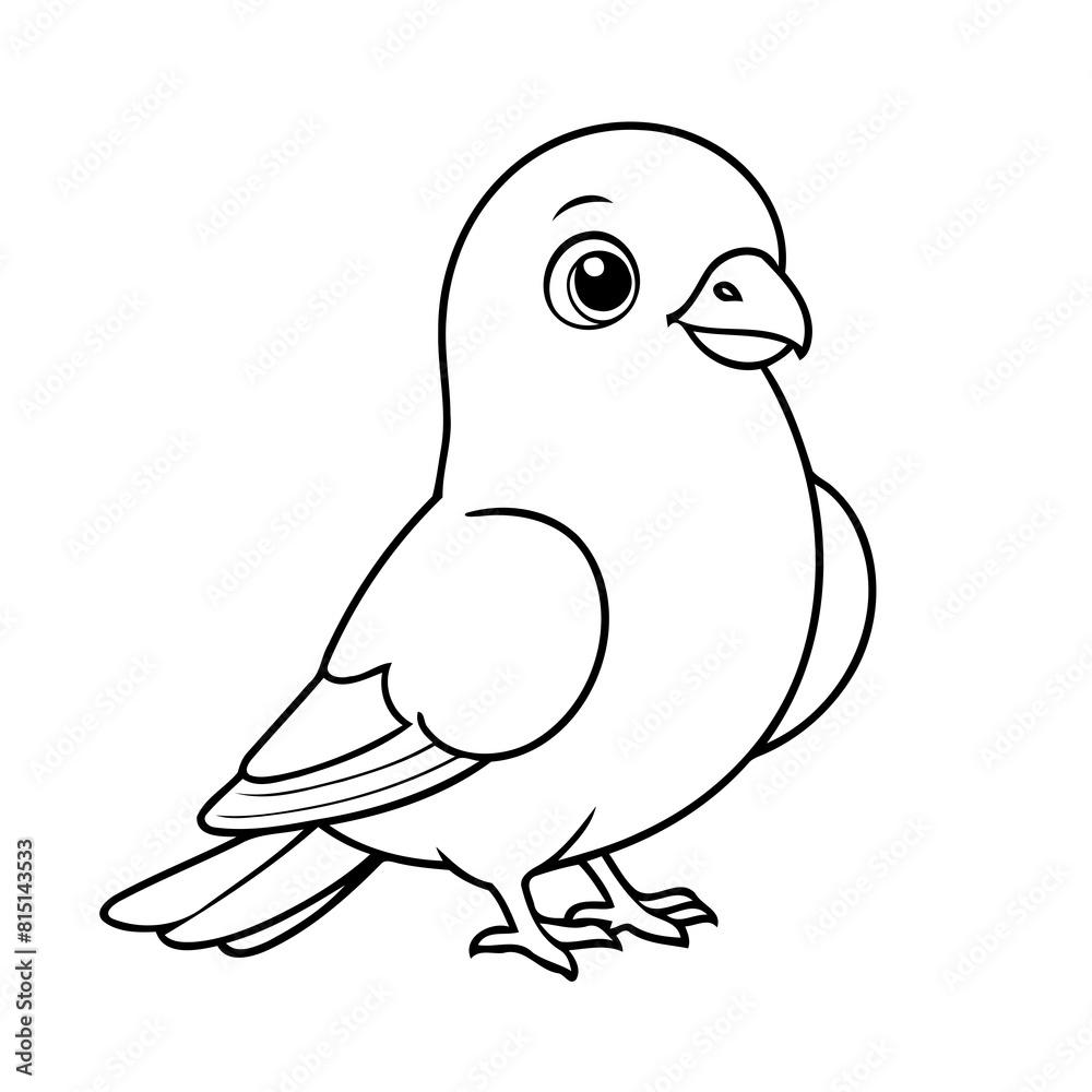 Simple vector illustration of Pigeon for children colouring activity Simple vector illustration of Pigeon for children colouring activity