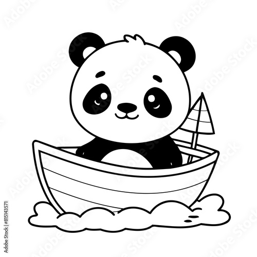Cute vector illustration Panda drawing for toddlers book