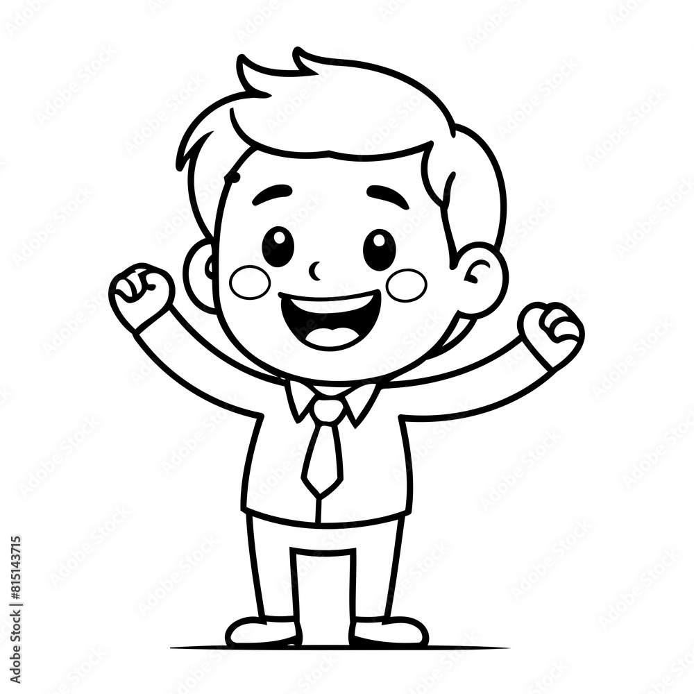 Simple vector illustration of Business drawing for kids page