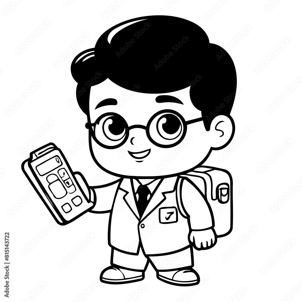 Simple vector illustration of Journalist drawing for toddlers book Simple vector illustration of Journalist drawing for toddlers book