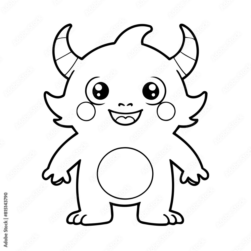 Simple vector illustration of Monster hand drawn for toddlers Simple vector illustration of Monster hand drawn for toddlers