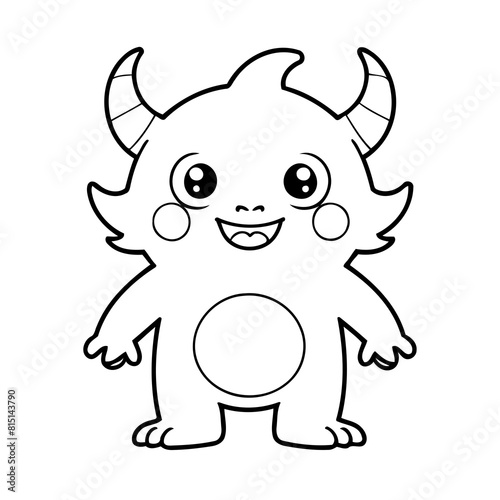 Simple vector illustration of Monster hand drawn for toddlers