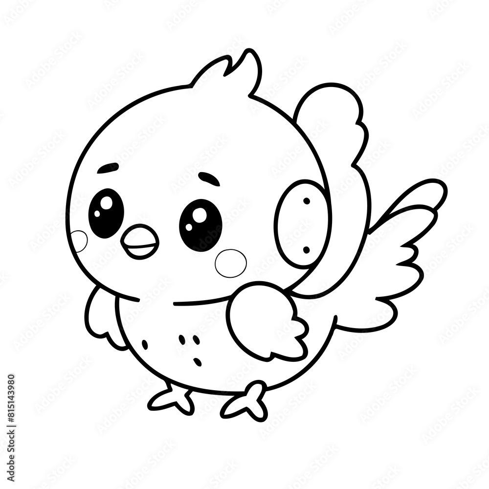 Simple vector illustration of Kawaii drawing colouring activity Simple vector illustration of Kawaii drawing colouring activity