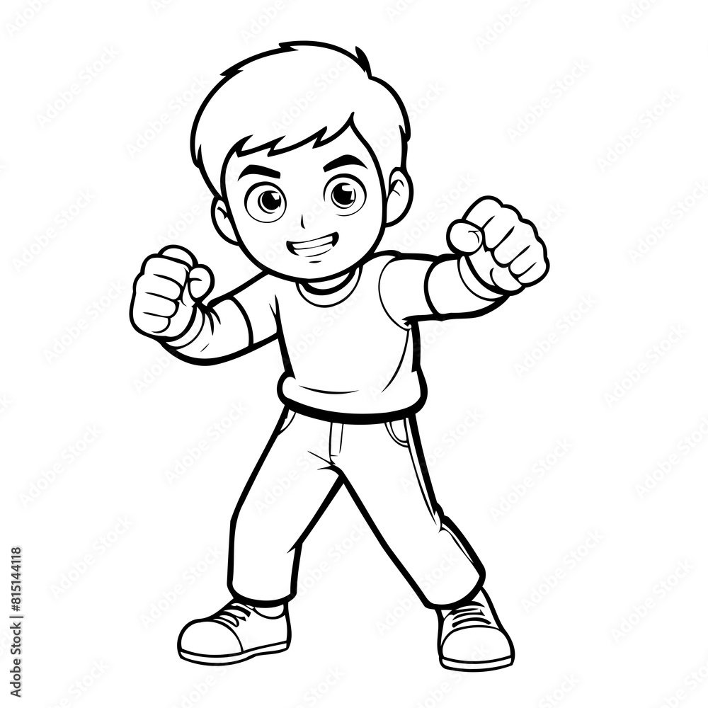 Cute vector illustration Boy drawing for toddlers book Cute vector illustration Boy drawing for toddlers book