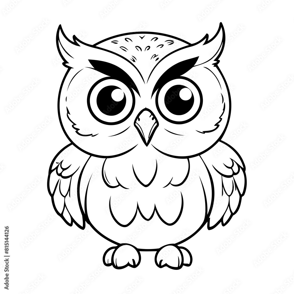 Vector illustration of a cute Owl drawing for colouring page Vector illustration of a cute Owl drawing for colouring page