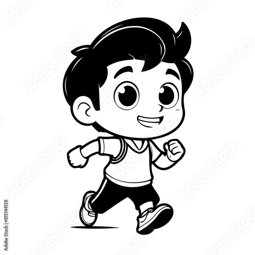 Simple vector illustration of Boy hand drawn for toddlers