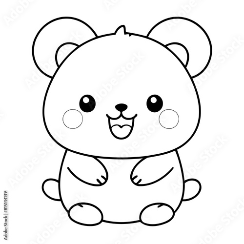 Vector illustration of a cute Kawaii drawing for kids page