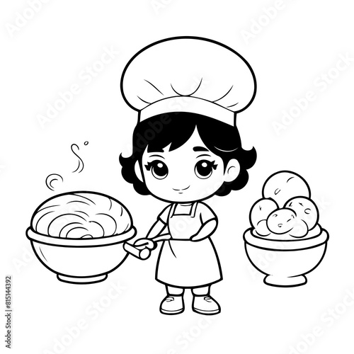 Vector illustration of a cute Baker drawing for toddlers book