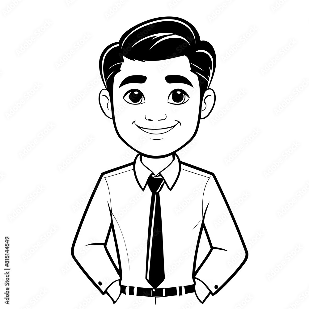 Simple vector illustration of Man drawing for kids colouring activity Simple vector illustration of Man drawing for kids colouring activity