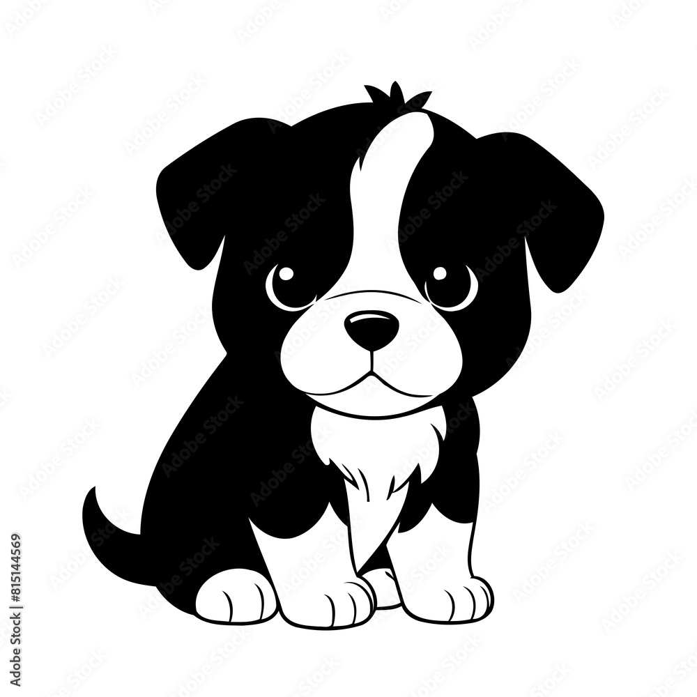 Vector illustration of a cute Puppy drawing for toddlers coloring activity Vector illustration of a cute Puppy drawing for toddlers coloring activity