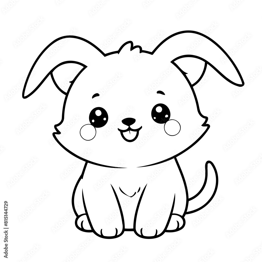 Simple vector illustration of Kawaii drawing for kids page Simple vector illustration of Kawaii drawing for kids page