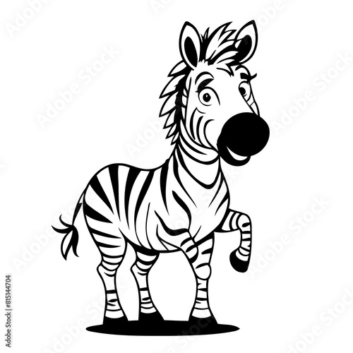 Cute vector illustration Zebra drawing for toddlers colouring page