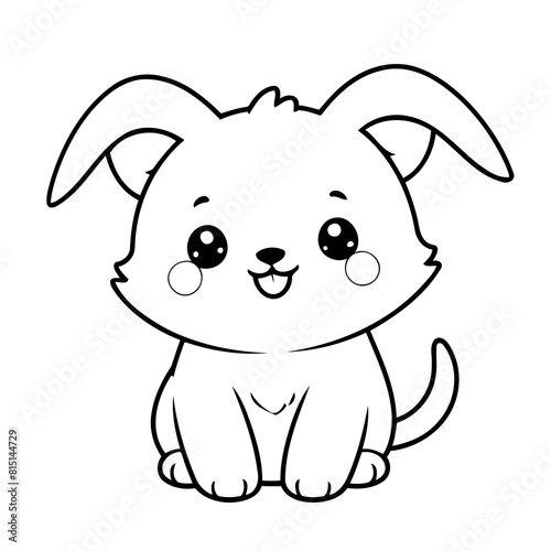Simple vector illustration of Kawaii drawing for kids page