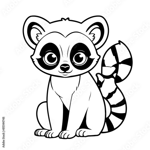 Cute vector illustration Lemur drawing for toddlers book