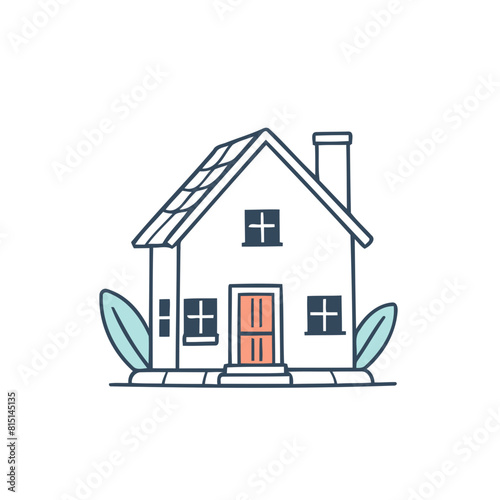 Simple vector illustration of House for children colouring activity