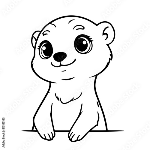 Simple vector illustration of Meerkat for toddlers colouring page