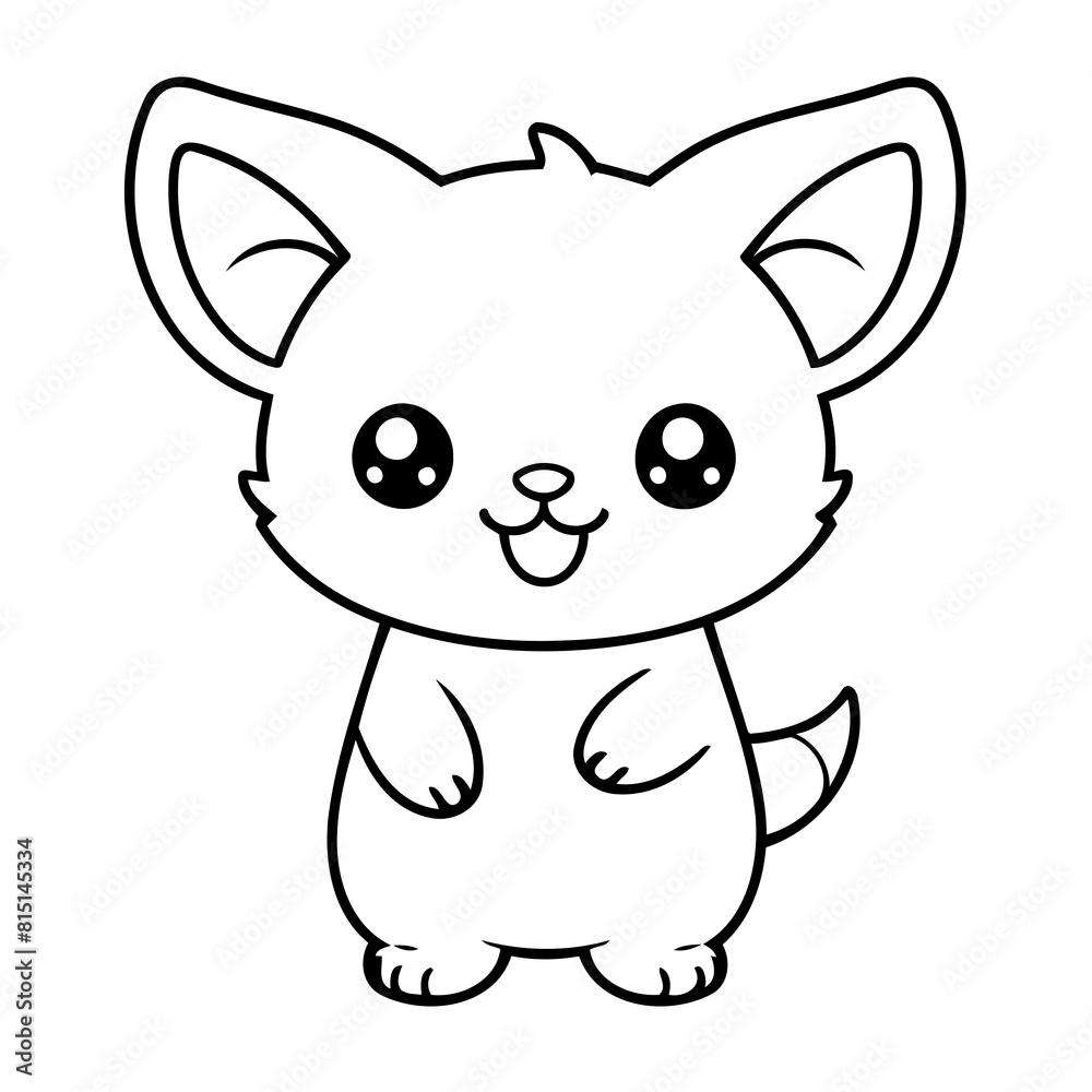 Simple vector illustration of Kawaii drawing for toddlers book Simple vector illustration of Kawaii drawing for toddlers book