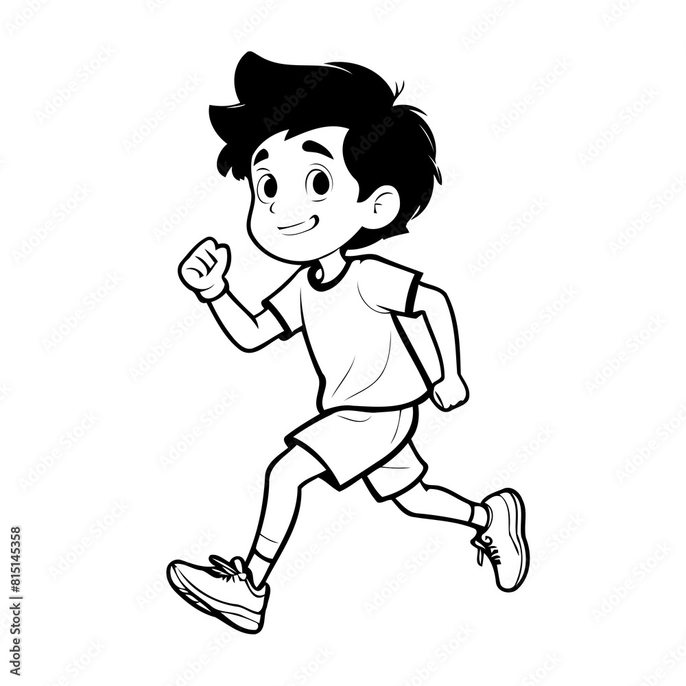 Vector illustration of a cute Boy drawing for kids page Vector illustration of a cute Boy drawing for kids page