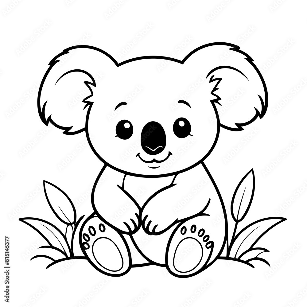 Cute vector illustration Koala drawing for toddlers book