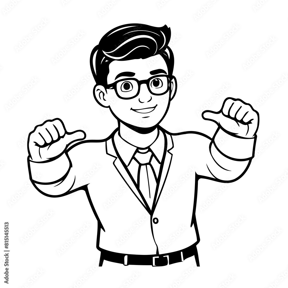 Cute vector illustration Man hand drawn for kids coloring page Cute vector illustration Man hand drawn for kids coloring page