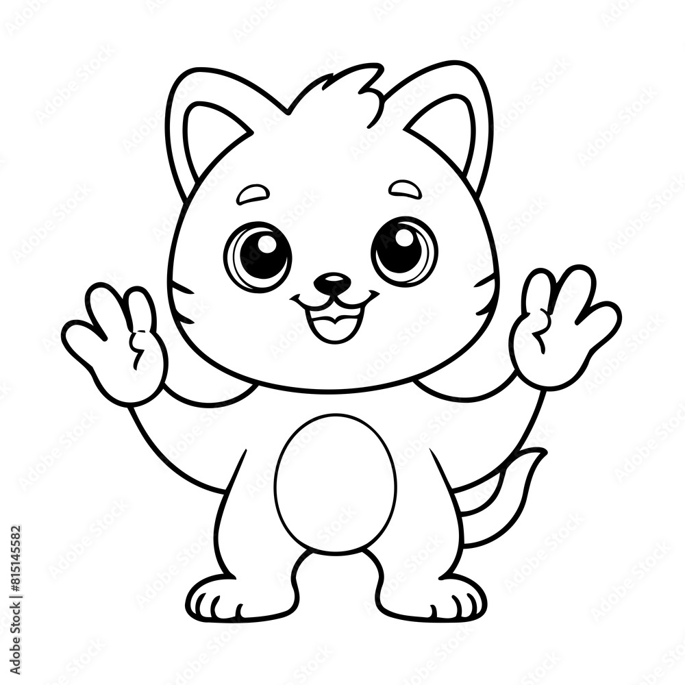 Cute vector illustration Palmerian drawing colouring activity Cute vector illustration Palmerian drawing colouring activity
