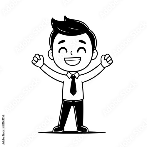 Vector illustration of a cute Business doodle for toddlers worksheet