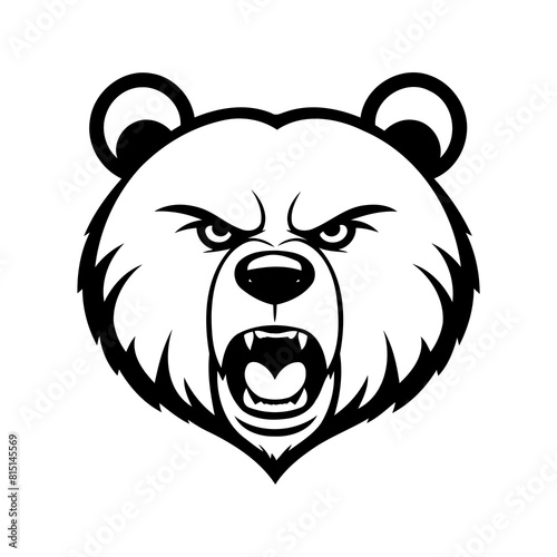 Cute vector illustration Bear drawing for kids colouring activity