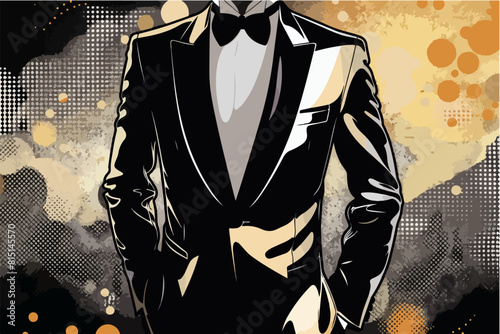 Illustration of tuxedo background.